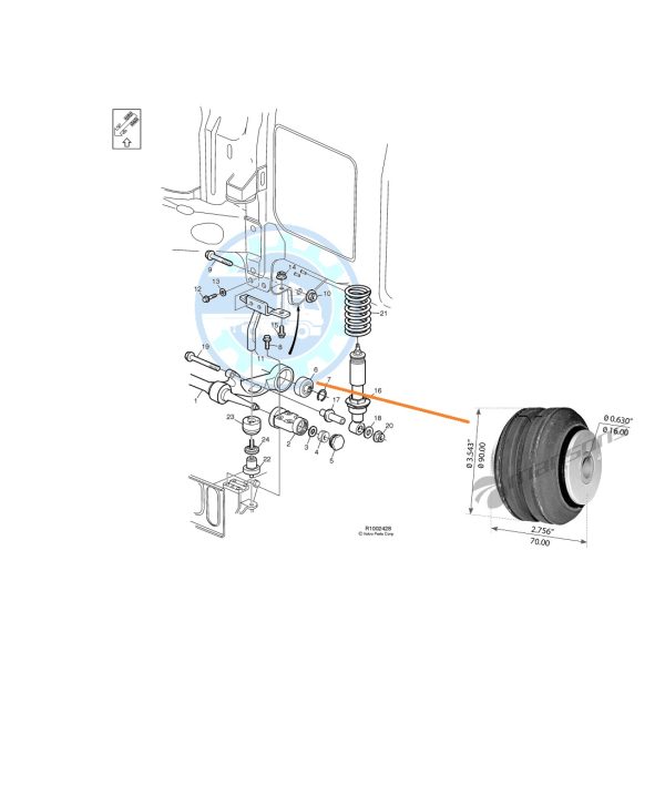 ΣΥΜΕΜΠΛΟΚ ΚΑΜΠΙΝΑΣ VOLVO FH/FM 1993-2012 - Image 2