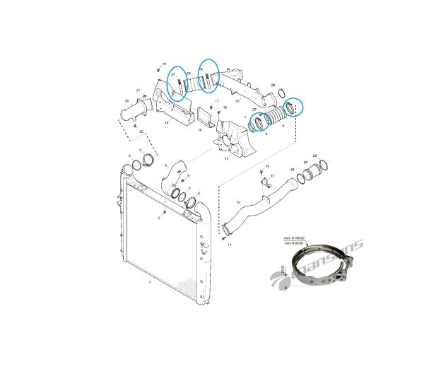 ΚΟΛΙΕΣ ΣΥΓΚΡΑΤΗΣΗΣ ΕΛΑΣΤΙΚΟΥ ΣΩΛΗΝΑ INTERCOOLER SCANIA - Image 2