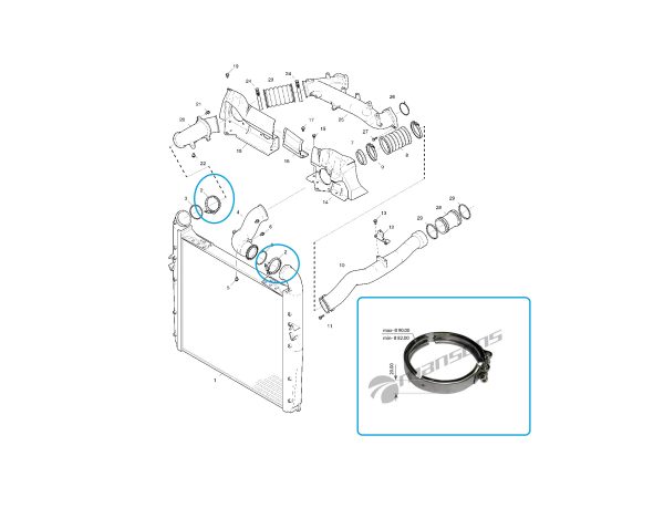 ΚΟΛΙΕΣ ΣΥΓΚΡΑΤΗΣΗΣ ΑΛΟΥΜΙΝΕΝΙΩΝ ΣΩΛΗΝΩΝ INTERCOOLER SCANIA - Image 2