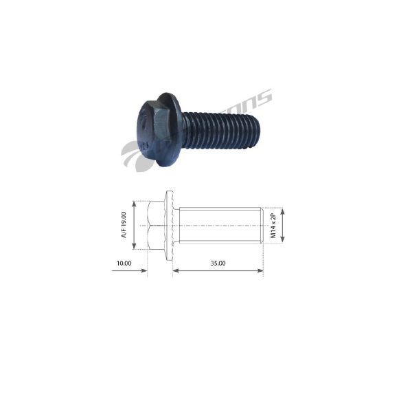 ΒΙΔΑ ΒΑΣΙΛΙΚΟΥ ΠΕΙΡΟΥ ΜΕ ΙΣΙΕΣ ΟΠΕΣ M14x2 12.9