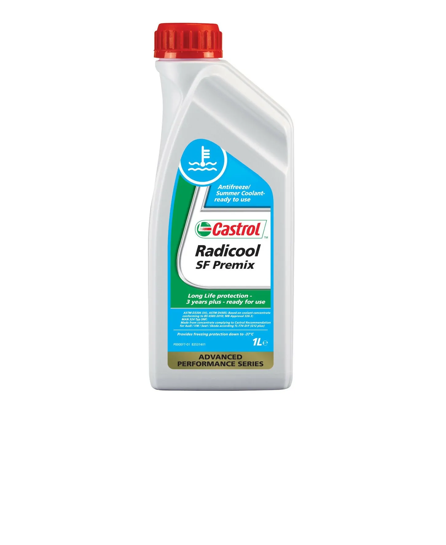 Castrol Plus Radicool Sf Premix Αντιψυκτικό Παραφλού Ψυγείου Αυτοκινήτου G12 -37°C 1lt