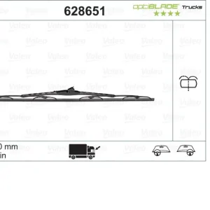 VALEO 628651 ΜΑΚΤΡΟ ΦΟΡΤΗΓΟΥ ΥΑΛΟΚΑΘΑΡΙΣΤΗΡΑ 65cm ΜΕ ΜΠΕΚ