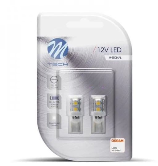 ΣΕΤ 2ΤΜΧ 12V T10 W2,1x9,5d LED 9xSMD3528