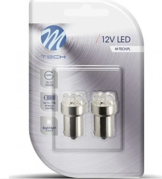 R10W 12V BA15s LED 12XFLUX 5MM WHITE