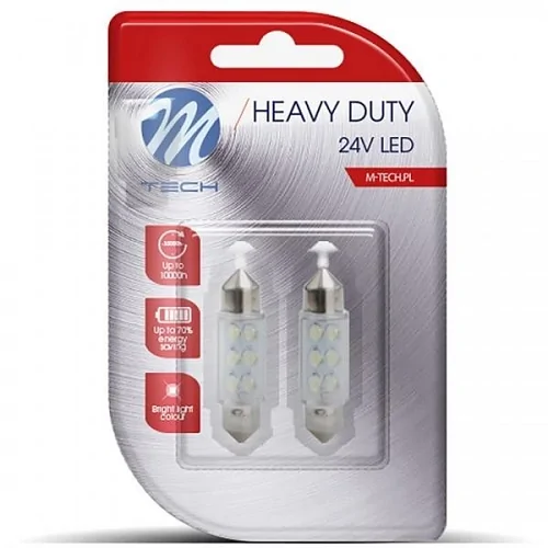 ΛΑΜΠΑΚΙΑ  ΠΛΑΦΟΝΙΕΡΑΣ C5 W 24V  0.24W SV 8.5   LED ΖΕΥΓΟΣ 41mm c5w