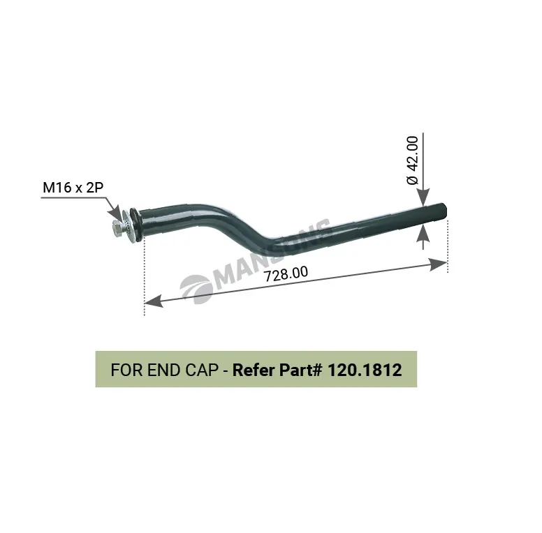 MANSONS ΚΟΥΡΜΠΑΡΙΣΤΟΣ ΣΩΛΗΝΑΣ ΒΑΣΗΣ ΦΤΕΡΟΥ ⌀42 737mm (ΔΙΠΛΑ ΕΛΑΣΤΙΚΑ)