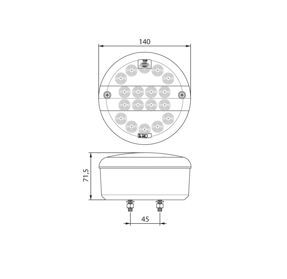 ΦΑΝΑΡΙ LED ΟΠΙΣΘΙΟΣ/ΟΜΙΧΛΗΣ 2 ΛΕΙΤΟΥΡΓΙΩΝ DSL-8080/18FR - Image 2