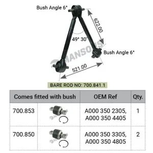ΤΡΙΓΩΝΟ ΔΙΑΦΟΡΙΚΟΥ MANSONS ΓΙΑ MERCEDES ATEGO; ACTROS; AROCS; ANTOS