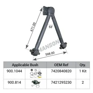 MANSONS ΤΡΙΓΩΝΟ ΔΙΑΦΟΡΙΚΟΥ VOLVO FH, FM, RENAULT